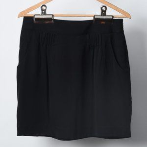 Women's Black Silk Cinched Theory Skirt 6